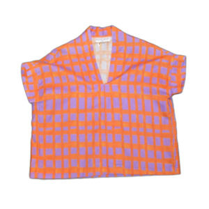 NWT Brooke Wright Designs Black Label Gameday Boxy Purple & Orange Top